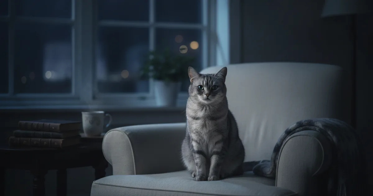 Chat noir aux yeux brillants la nuit