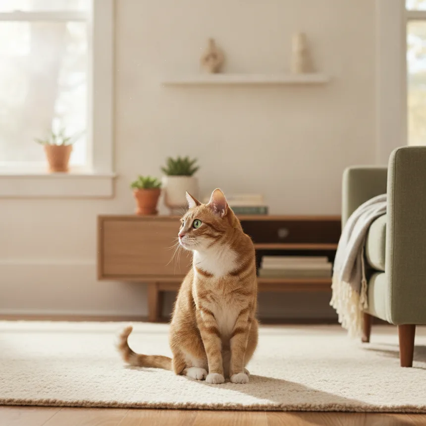 Chat attentif au regard vif