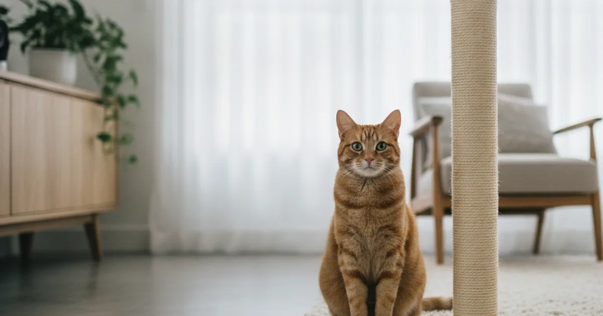 Chat qui fait ses griffes