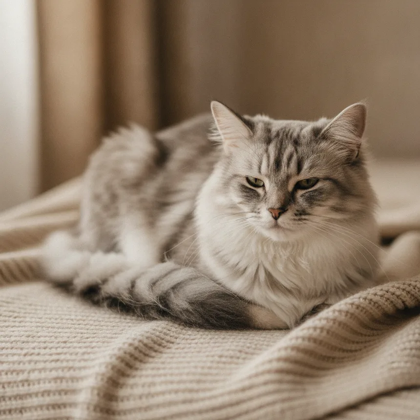 Chat en train de se toiletter
