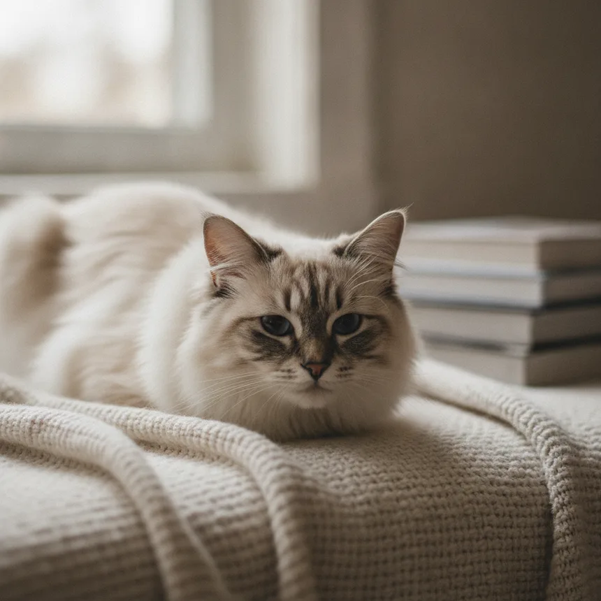Chat propre au pelage soigné
